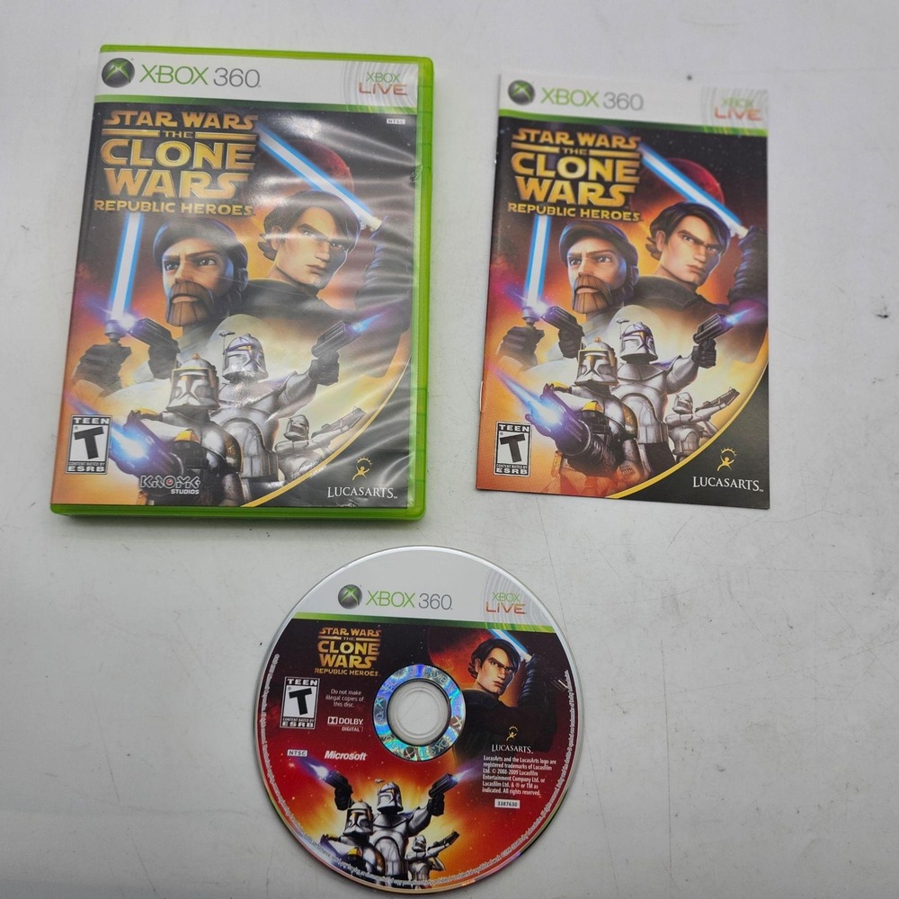 Star Wars The Clone Wars Republic Heroes Xbox 360 Complete CIB LucasArts Game